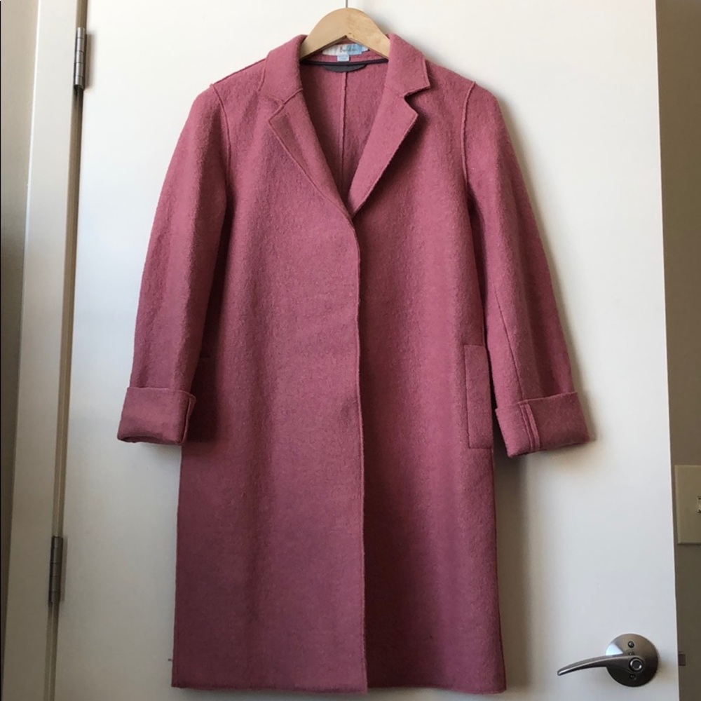 New Boden pink wool blend coat